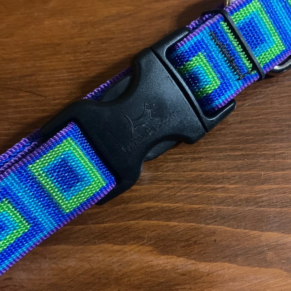 Lupine Originals - NWT! Blue ,Green, Purple (Sea Glass) Dog Collar. 12”-20”
